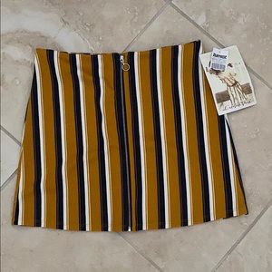 Lina chix stripe zip front mini skirt MEDIUM
